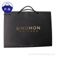 Bolsa de papel Kraft Black Kraft logotipo de aluminio de oro